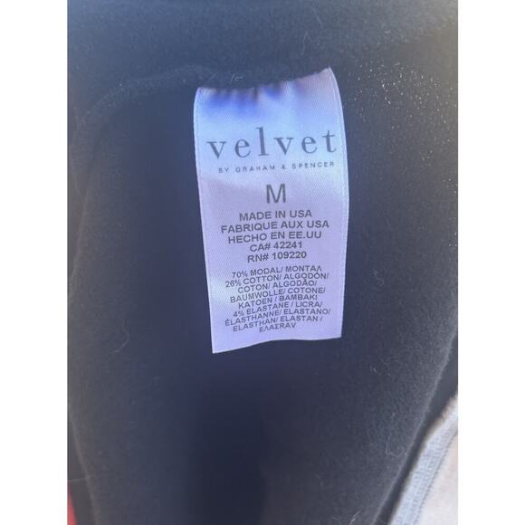 Velvet by Graham & Spencer Crewneck Black Sweatshirt with Stripe Banding M - Picture 4 of 4